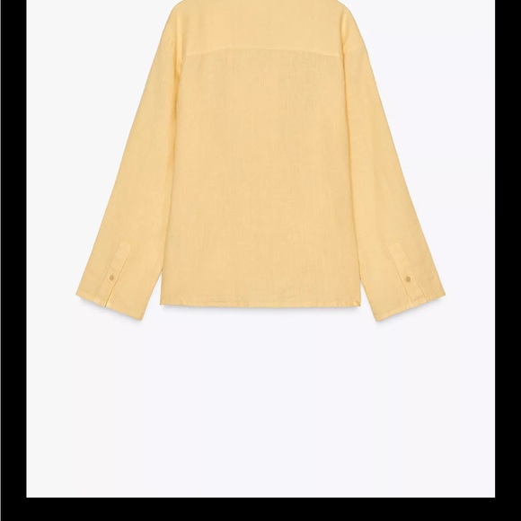 Women's Yellow Linen Button Down - Picture 4 of 5